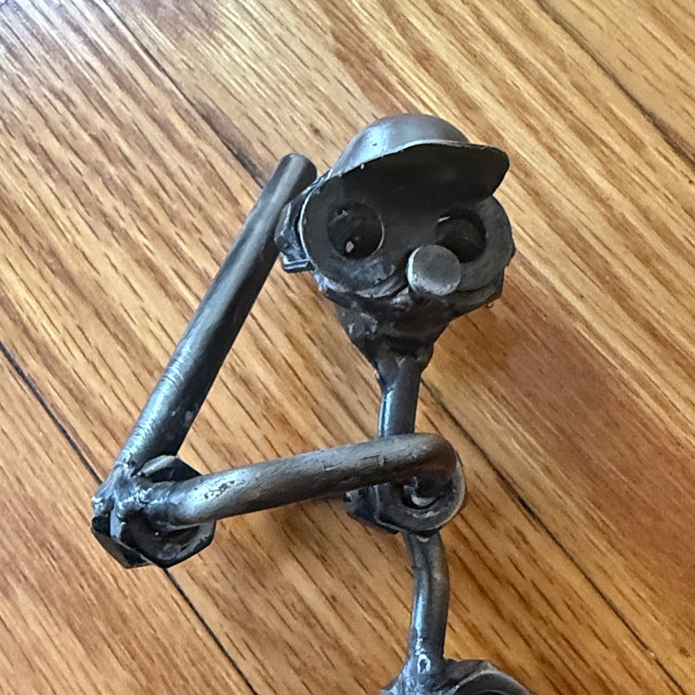Metal Baseball Player Sculpture - Picture 3 of 4